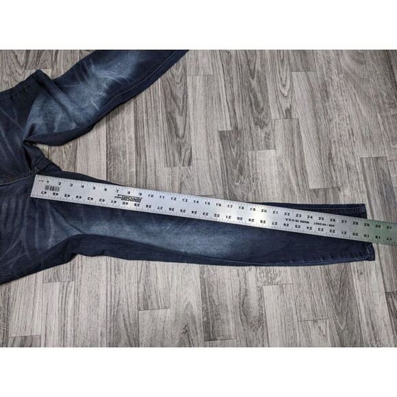 (3/$35) Indigo Rein Juniors Size 7 Skinny Embroidered Whiskered Denim Blue Jeans - Picture 9 of 11